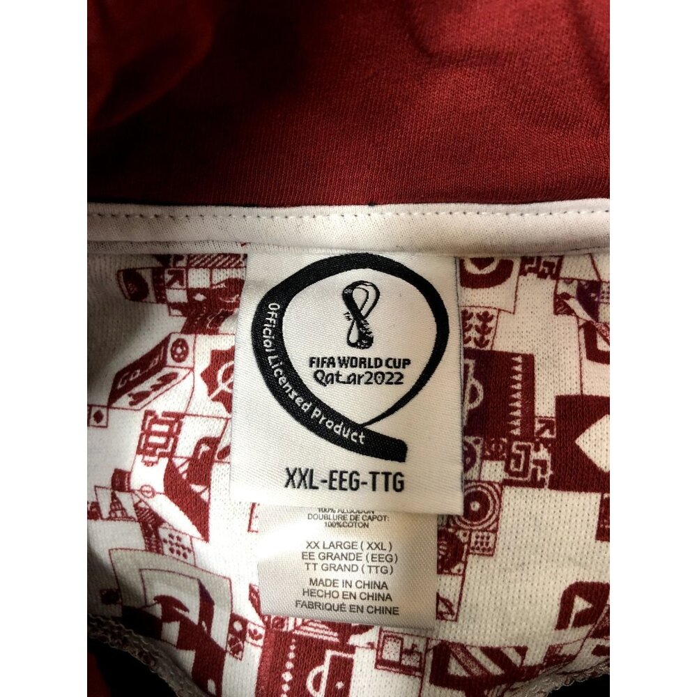 FIFA World Cup Mens Hoodie Sweatshirt Size XXL Licensed 2022 Black Burgundy - Picture 5 of 6